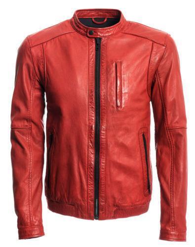 Mens Red Leather Jacket | eBay
