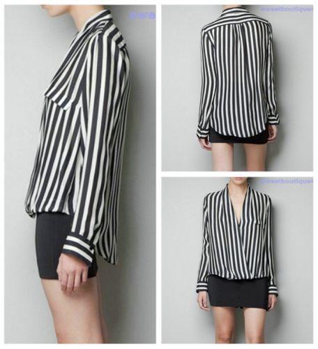 Black and White Vertical Striped Shirt | eBay