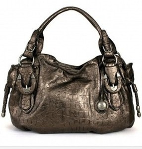 Details about JESSICA SIMPSON TRIBECA HANDBAG TOTE STEEL FAUX LEATHER ...