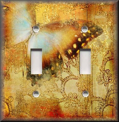 Light Switch Plate Cover - Shabby Golden ...