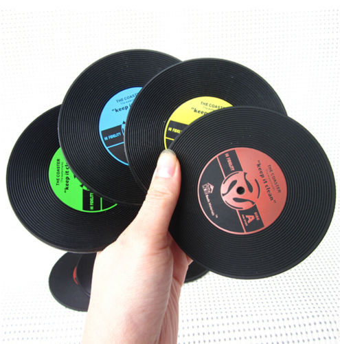 Set of 6Novelty Vinyl Silicone Record Retro ...