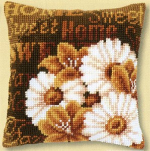 VERVACO-Quickpoint-Cross-Stitch-PILLOW-Cushion-Kit-MODERN-DAISIES