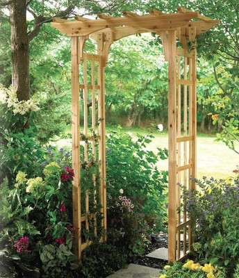 New Premium Suncast Cedar Arbor Wooden Arch ...