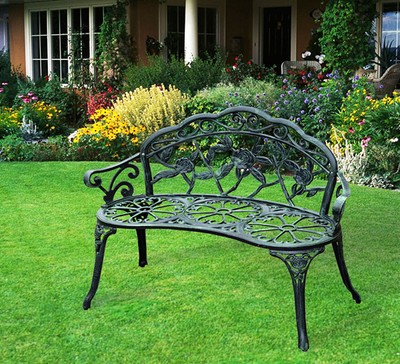 Patio Garden Bench Cast Aluminum Outdoor Garden ...