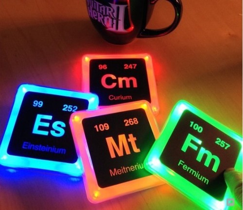 Radioactive Elements Glowing Coaster Set NIB Lights ...