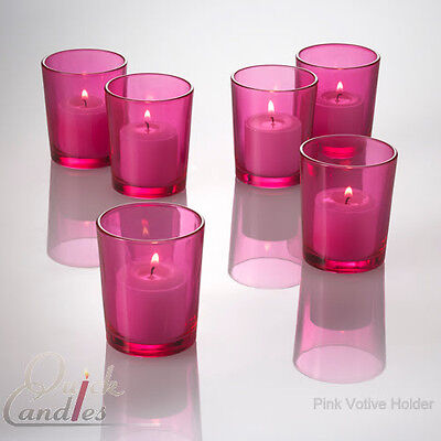 Pink Glass Votive Candle Holders Set of ...