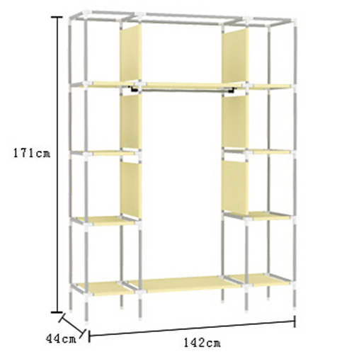 Super-Large-Triple-Portable-Folding-Wardrobe-Reinforced-Clothes-Closet-Rack-New