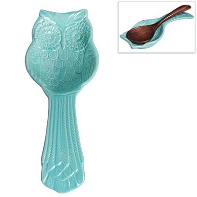 MyGift® Aqua Blue Ceramic Owl Cooking Spoon ...