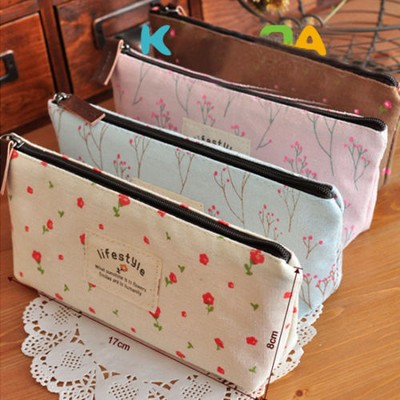 1PC Floral Flower Pencil Pen Case Cosmetic ...