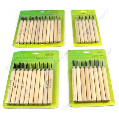 Wood Handle Mini Carving Chisels Tool Kit ...