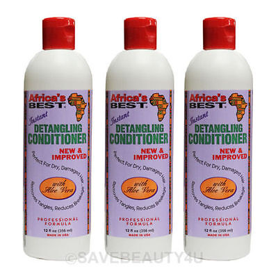 3Pc Africa's Best Instant Detangling Conditioner w/ Aloe Vera for Dry Hair (Best Hair Conditioner For Dry Hair)
