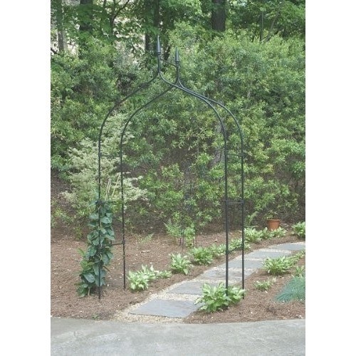 Black Steel Gothic Arch Arbor Trellis Garden ...