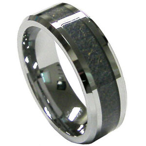 Durable-Mens-8mm-Carbon-Fiber-Inlay-Tungsten-Wedding-Band-Ring-Size-9 ...