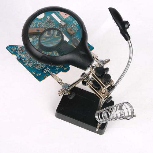 NEW-Helping-Hand-5-LED-Magnifying-Soldering-Iron-Stand-2-5X-7-5X-10X