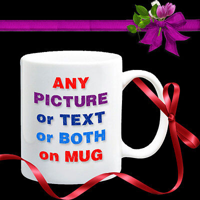 PERSONALISED MUG - YOUR PHOTO & TEXT & DESIGN Coffee Tea Gift. CUSTOM MUG CUP 