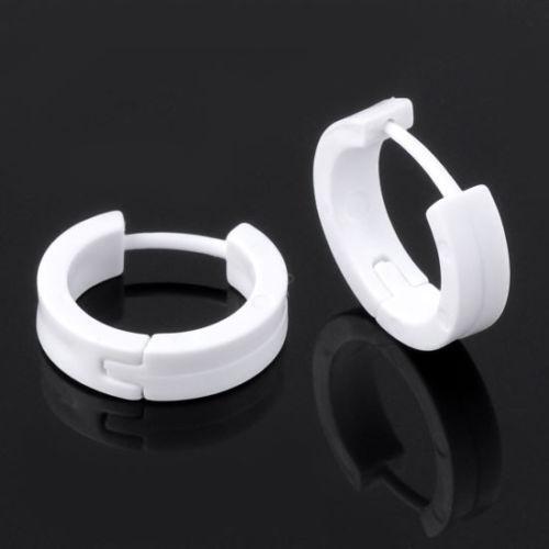 White Plastic Hoop Earrings | eBay