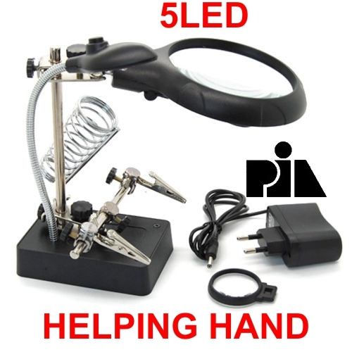 NEW-Helping-Hand-5-LED-Magnifying-Soldering-Iron-Stand-2-5X-7-5X-10X