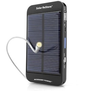  ReStore Solar Phone Charger &amp; External Battery Pack w/USB Charging