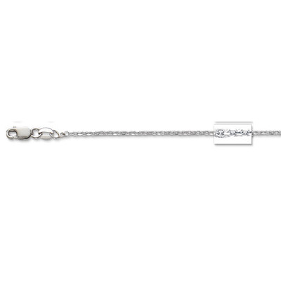 Pre-owned Bestgoldshop 1.1mm Mens 24" Cable Link Chain Necklace Real Solid 14k White Gold 2.40 Grams In Light Gray