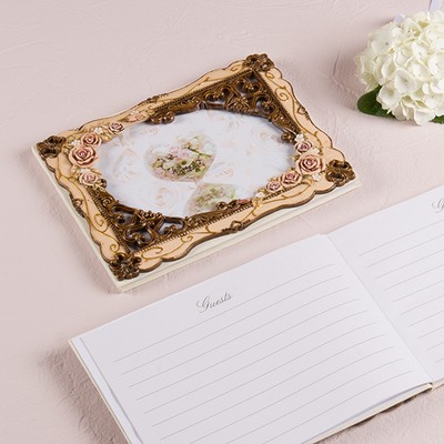 Elegant Vintage Rose Wedding Guest Book Wedding ...