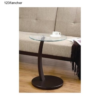 Side End Accent Round Glass Top Coffee ...