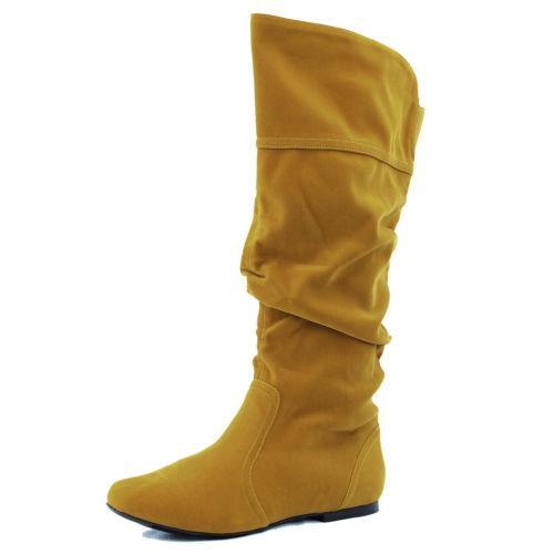 mustard flat boots