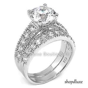 ... CT-ROUND-CUT-CZ-925-STERLING-SILVER-WEDDING-RING-SET-WOMENS-SIZE-4-11