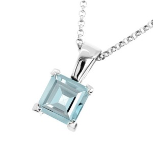 ... -CUT-SKY-BLUE-AQUAMARINE-SOLITAIRE-PENDANT-NECKLACE-14k-WHITE-GOLD