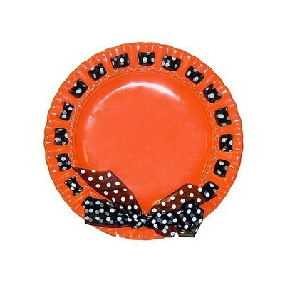 UPC 693759000027 product image for Terramoto Ceramic 10-inch Pierced Plate With Ribbon, Orange | upcitemdb.com