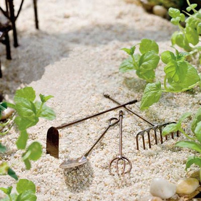 Miniature Fairy Garden Antiqued Gardening Tools Dollhouse ...