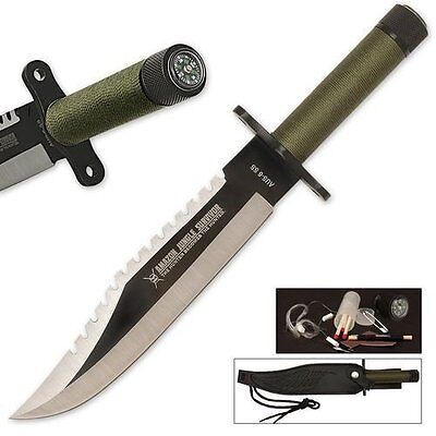 Best Jungle Survival Knife With Rugged Sawback Blade Design With Leather