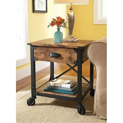 Rustic Country Side Table Antiqued Black Pine ...