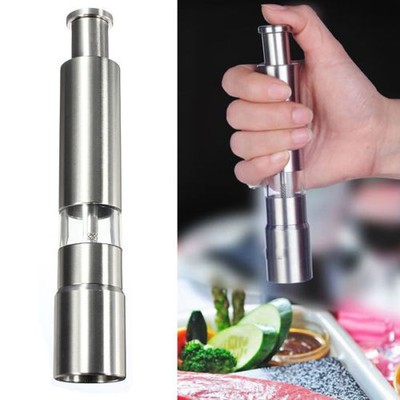 Stainless Steel Thumb Push Salt Pepper Grinder ...