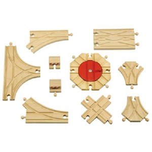 Wooden-Switch-Cross-Turntable-Buffer-Track-Expansion-Set-Thomas-Train 