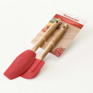 KitchenAid 2 PC Bamboo Silicone Spatula set kitchen