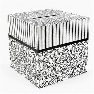Damask Black And White Wedding Card Money ...