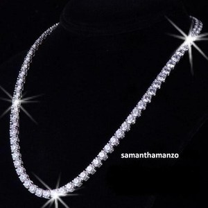 necklace tennis cz cubic zirconia graduated signity brilliant cut round line necklaces