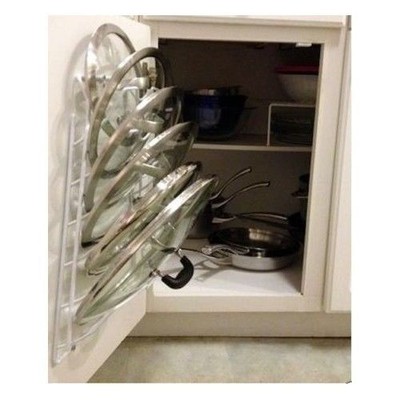 Kitchen Storage Cabinet Pot Lid Rack Cover ...