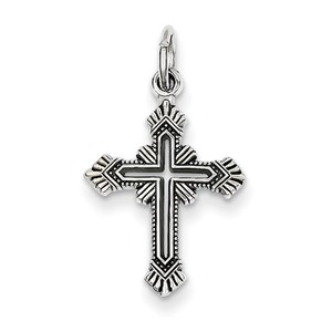 23.2mm  Pendant13.3mmx 14k Gold Back Charm cross open Open charm Cross about White