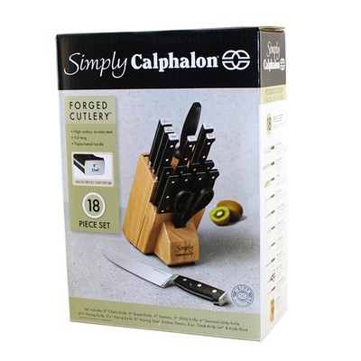 Simply Calphalon 18-Piece Cutlery Set Knife Block ...