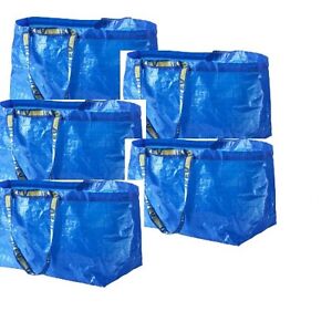 IKEA 5 x FRAKTA Large Blue Storage Laundry Bags New | eBay