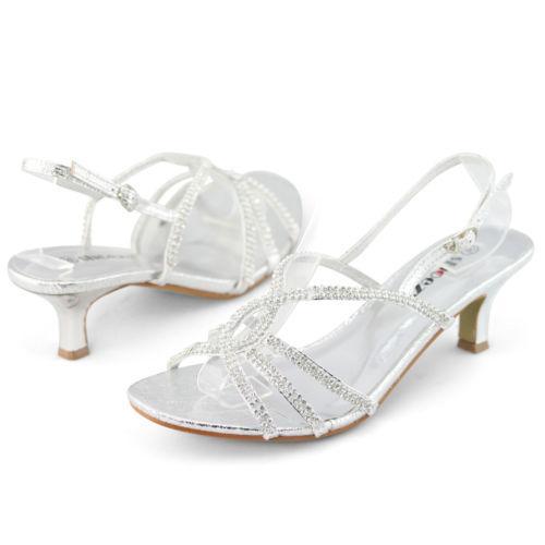 silver shoes kitten heel