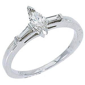... WOMENS DIAMOND ENGAGEMENT WEDDING RING MARQUISE BAGUETTE CUT WHITE