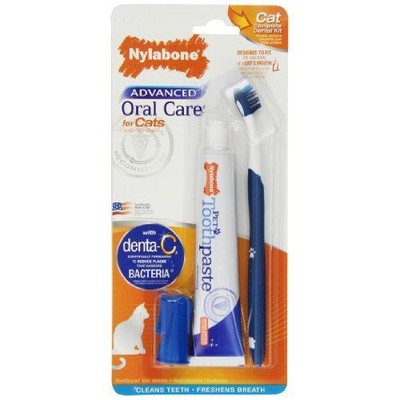 Nylabone Advanced Cat Dental Care w/ Toothbrush ...
