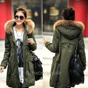 abrigo verde militar mujer