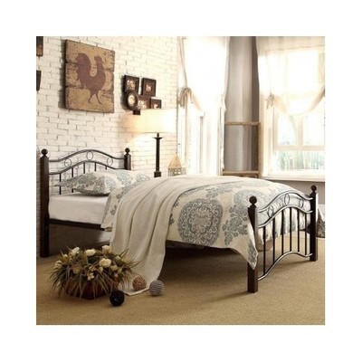 Twin Platform Bed Frame Black Headboard Footboard ...