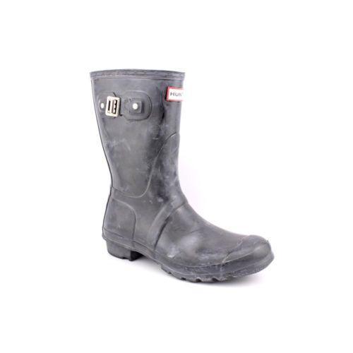 black gloss short hunter boots