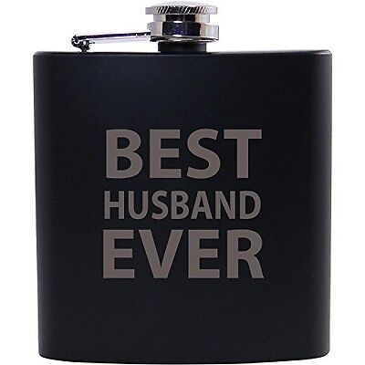 Best Husband Ever 6oz Black Flask - Great Gift for Father's Day, Valentines