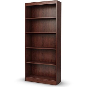 Dark Cherry Bookcase Bookshelf Storage Tall Wood Office Home Furniture 