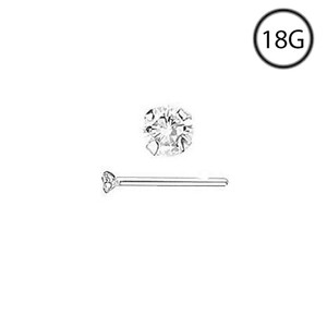 Details about White Gold Nose Studs Rings Straight 1.5mm Diamond 18G